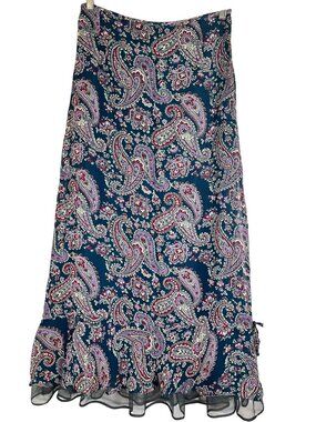 Free People Floral Maxi Skirt Paisley 5 Blue Boho Indie Festival Peasant Mesh‎